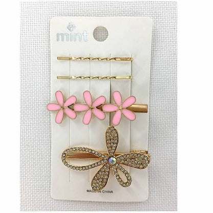 GYH11844 - Rhinestone Flower Hair Clip Set