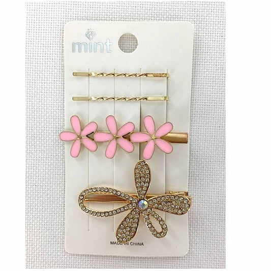 GYH11844 - Rhinestone Flower Hair Clip Set