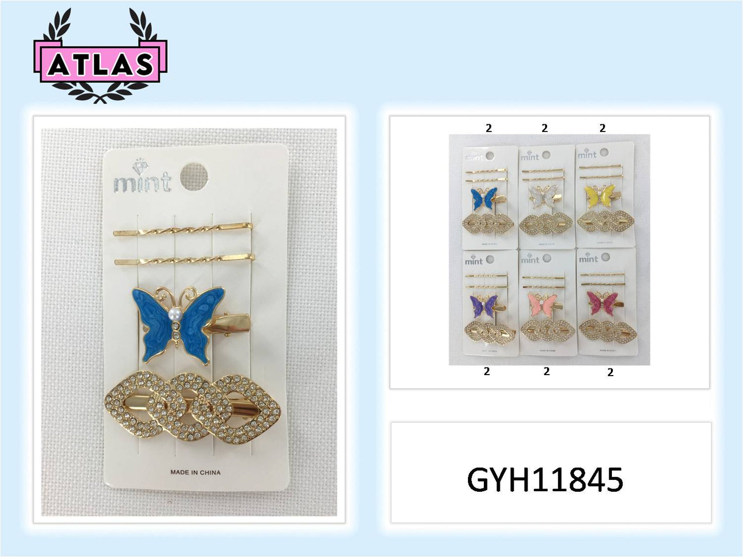 GYH11845 - Rhinestone Hair Clip Set