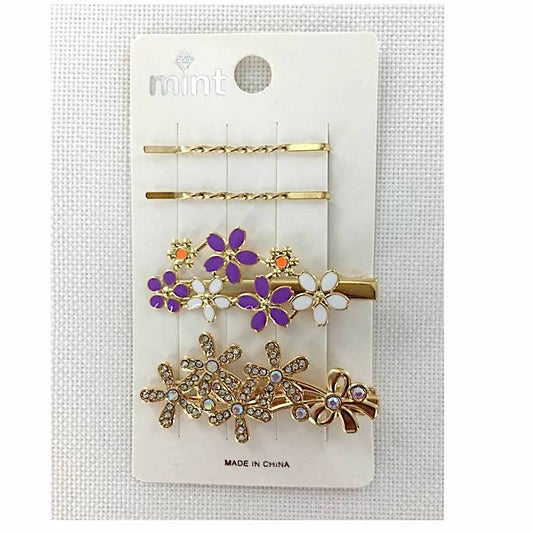 GYH11846 - Rhinestone Flower Hair Clip Set