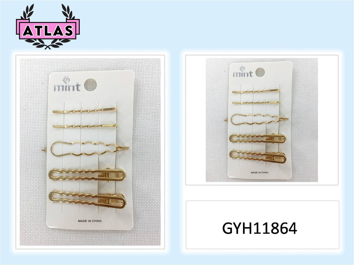 GYH11864 - Metal Wave Hair Clip Set