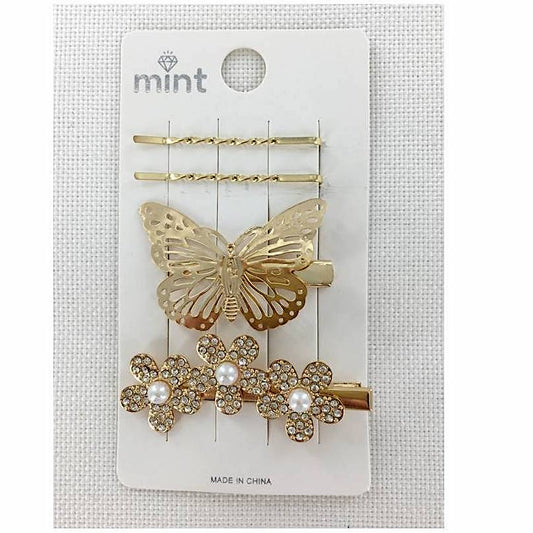 GYH11870 - Rhinestone Flower Hair Clip Set