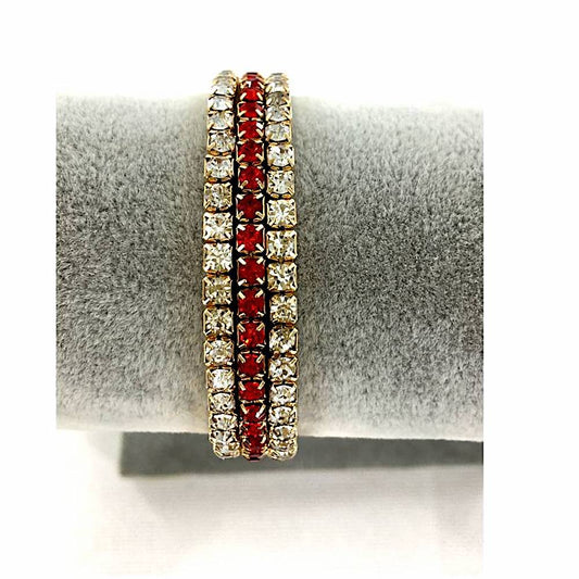 GYH11878G - Gold Rhinestone Line Stretch Bracelet