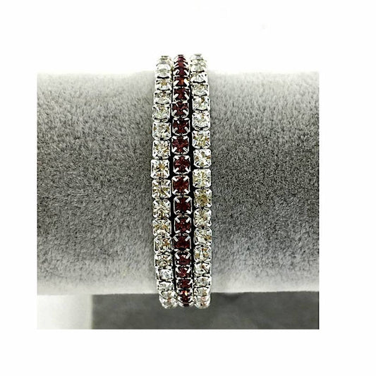 GYH11878S - Silver Rhinestone Line Stretch Bracelet