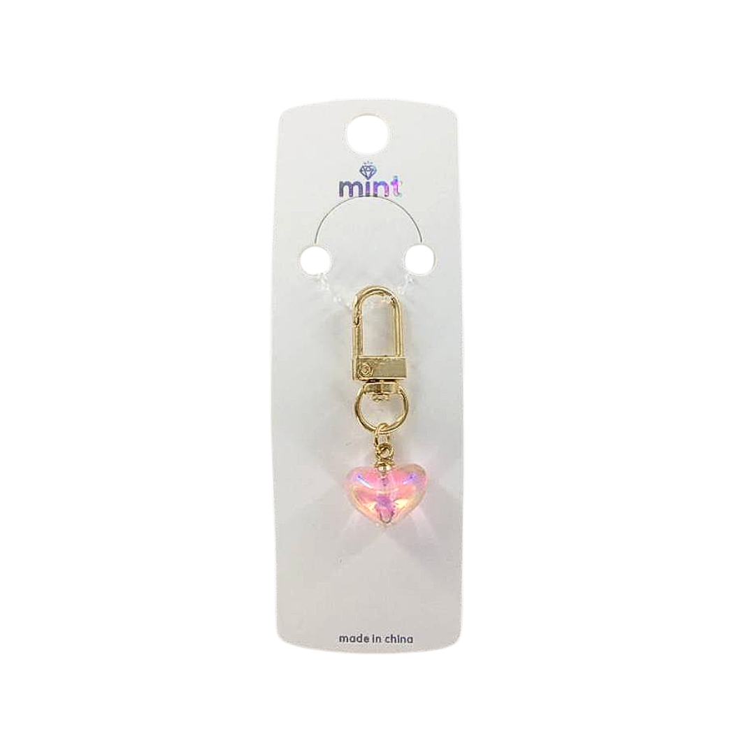 GYH11901-Transparent Iridescent Bubble Heart Keychain