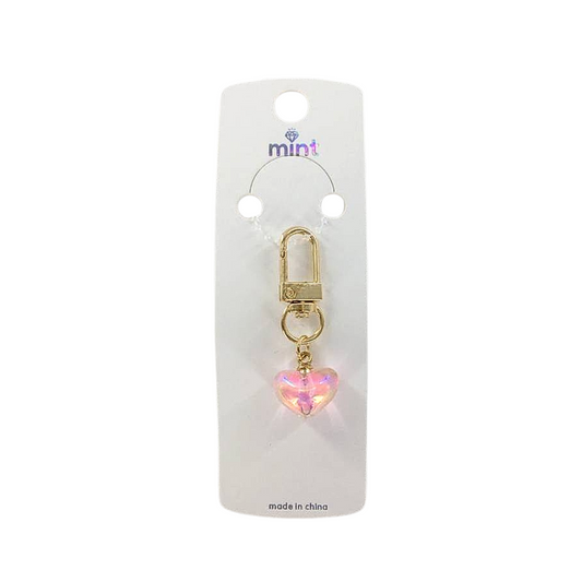 GYH11901 - Transparent Iridescent Bubble Heart Keychain