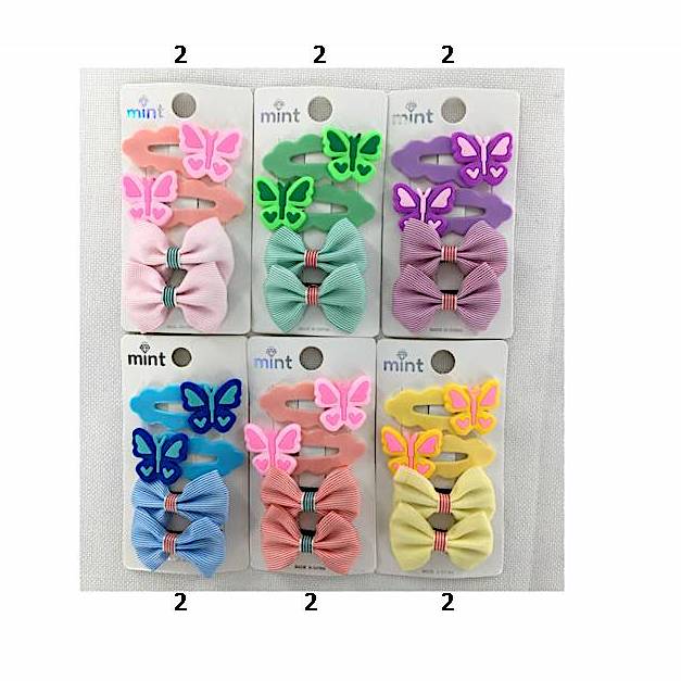 GYH11917 - Butterfly & Bow Hair Clip Set