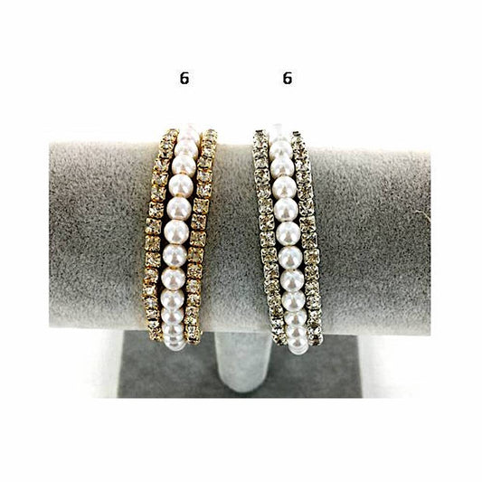 GYH11952 - Rhinestone Pearl Bracelet Cuff