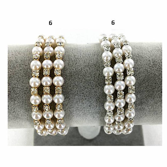 GYH11954 - Rhinestone Pearl Bracelet Cuff