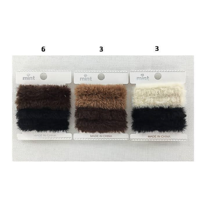 GYH11993 - Neutrals Faux Fur Hair Tie 4 Pce Set