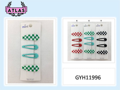 GYH11996 - Checkered Hair Clip Set