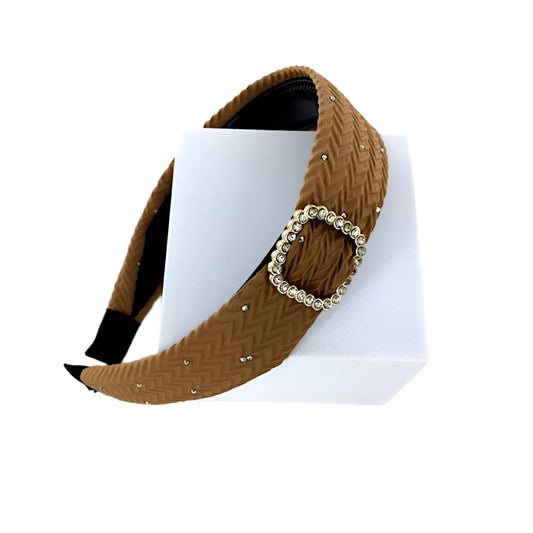 GYH12248 - Rhinestone Buckle Chevron Headband