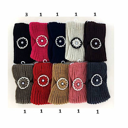 12 PCS Flower Knit Headwrap