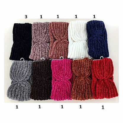 12 PCS Soft Crochet Velvet Knit Headwrap