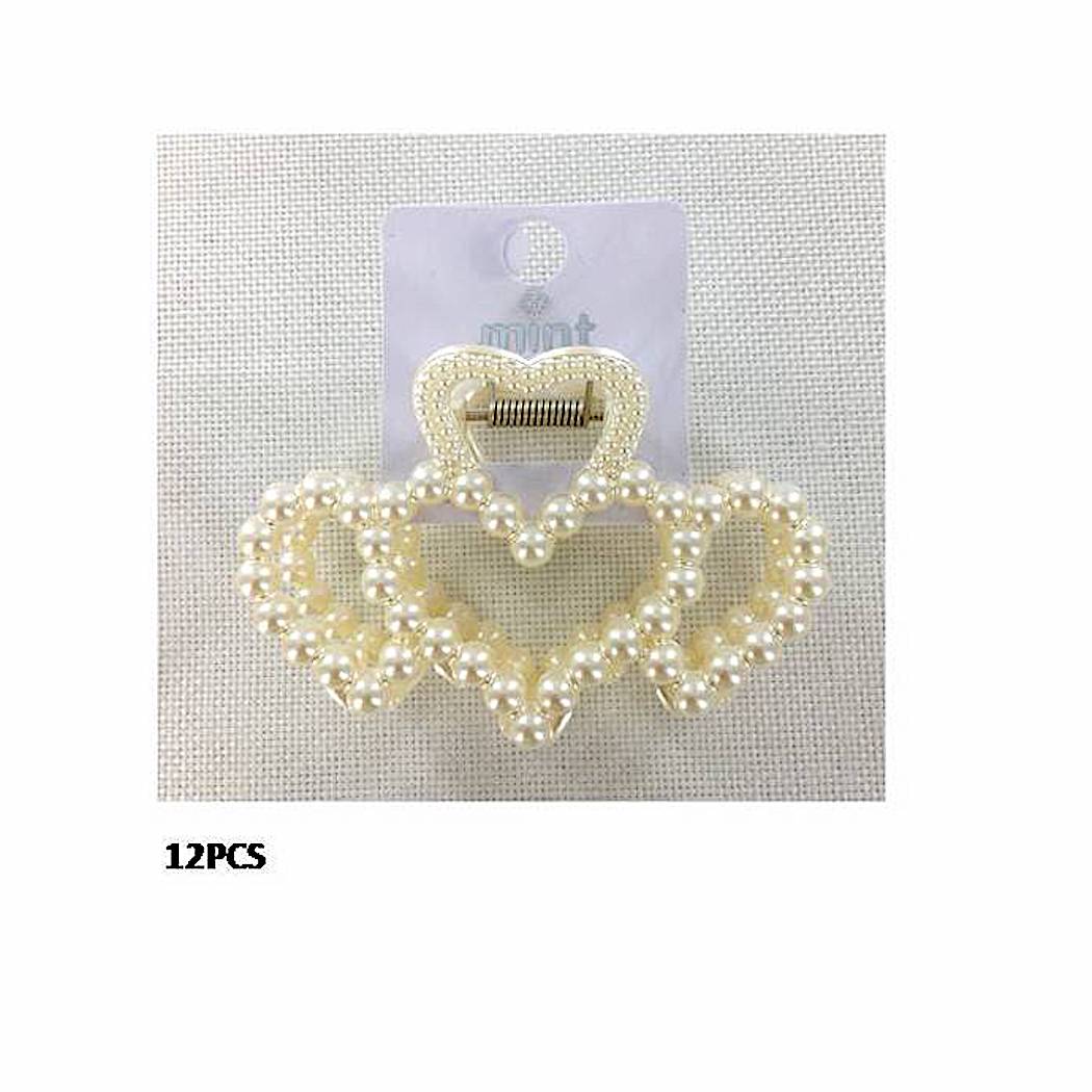 GYH12371 - Pearl Heart Claw Clip