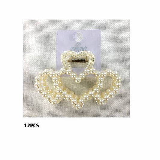 GYH12371 - Pearl Heart Claw Clip