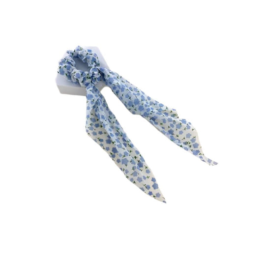 GYH12517 - Sheer Blue & White Scarf Hair Tie