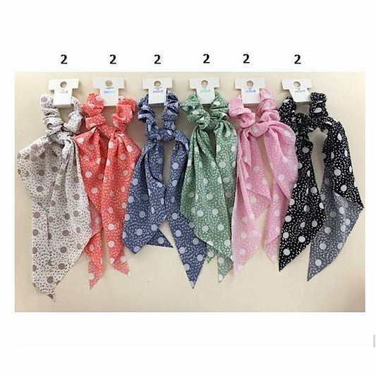 GYH12520 - Dotted Print Scarf Hair Tie