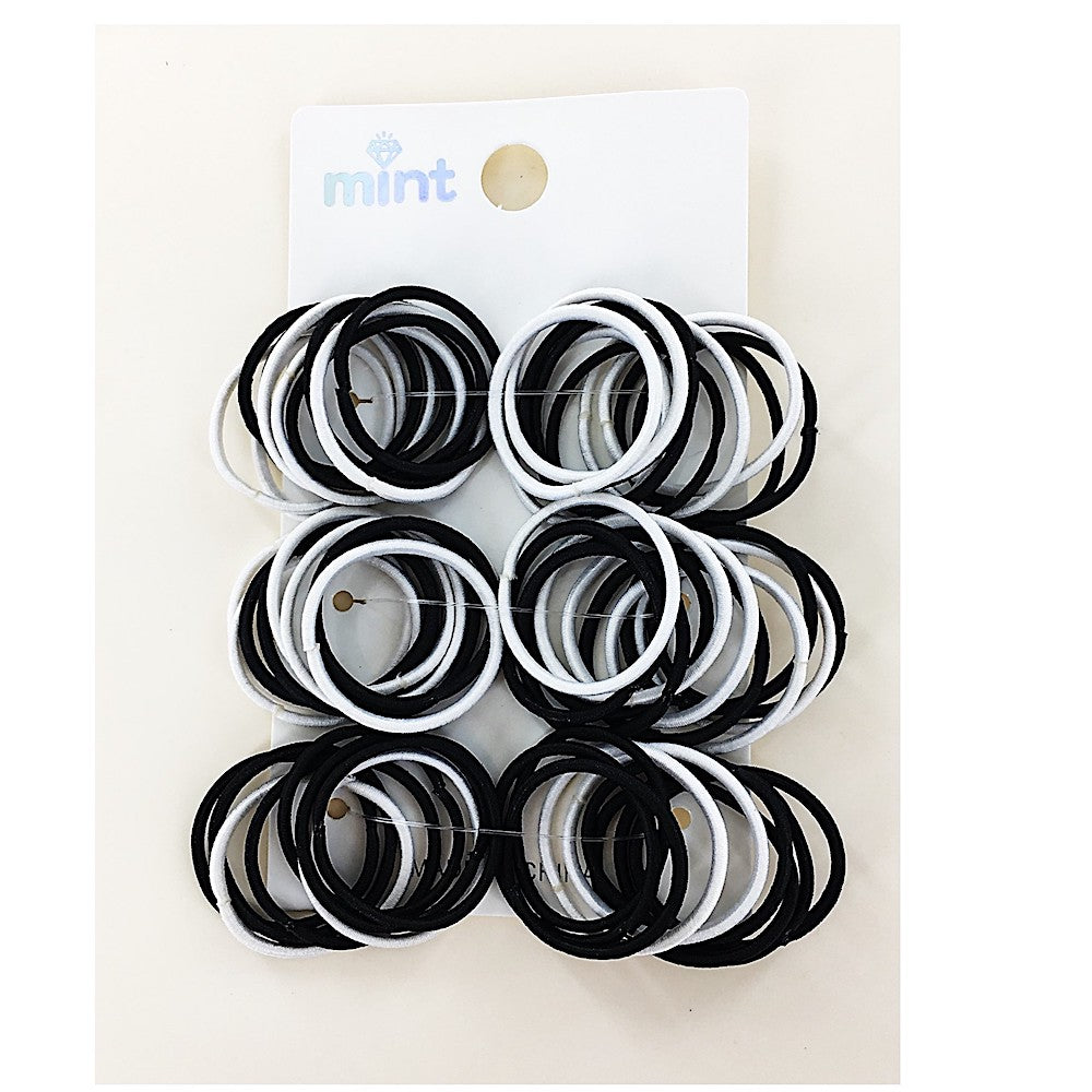 GYH12648 - Black and White Elastic Hair Tie Value Pack