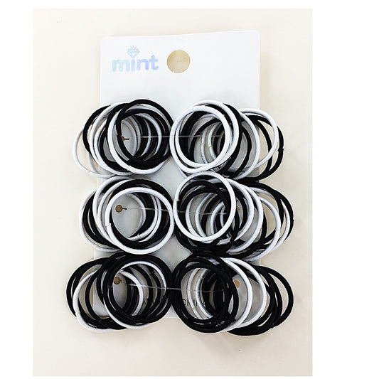GYH12648 - Black and White Elastic Hair Tie Value Pack