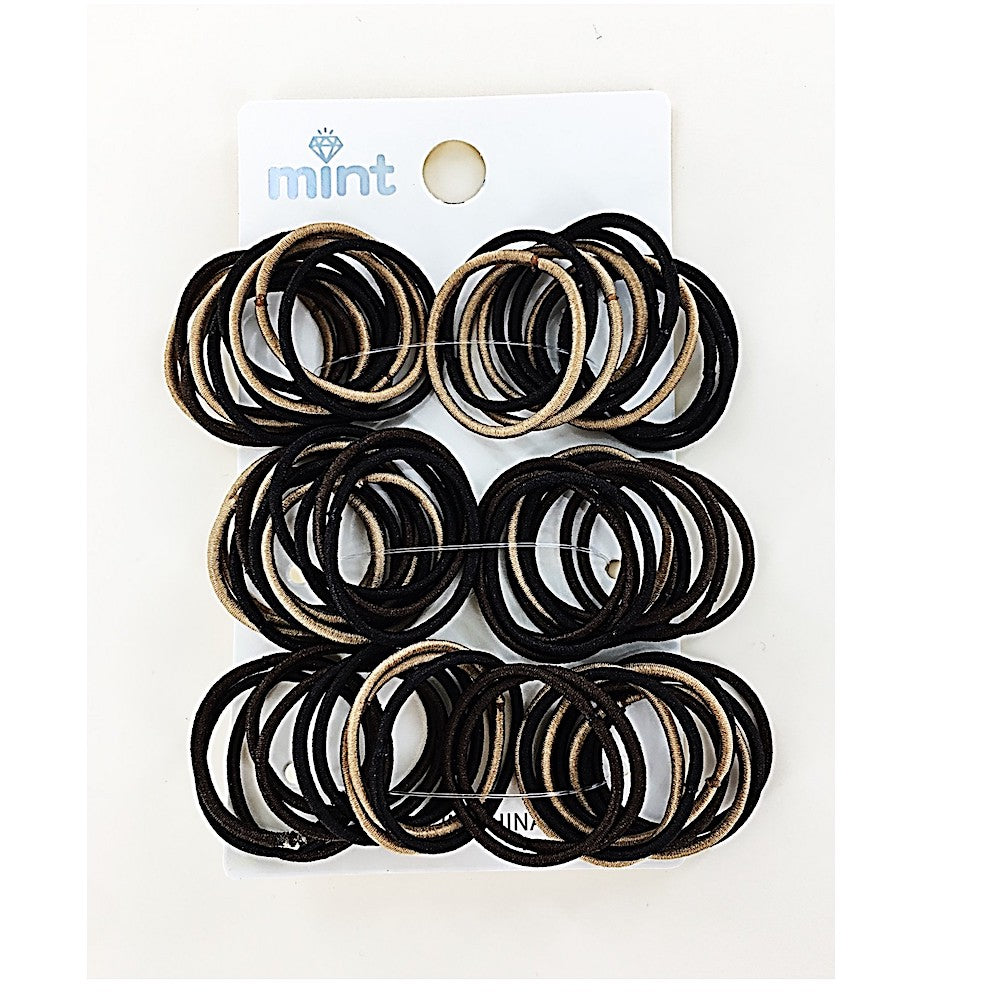 GYH12649 - Black and Brown Elastic Hair Tie Value Pack