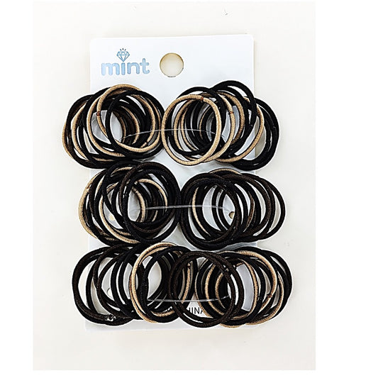 GYH12649 - Black and Brown Elastic Hair Tie Value Pack
