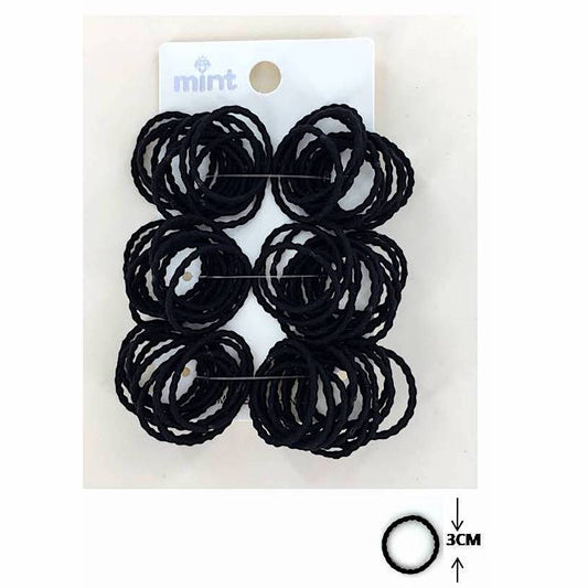 GYH12655 - Black Wavy Elastic Hair Tie Value Pack