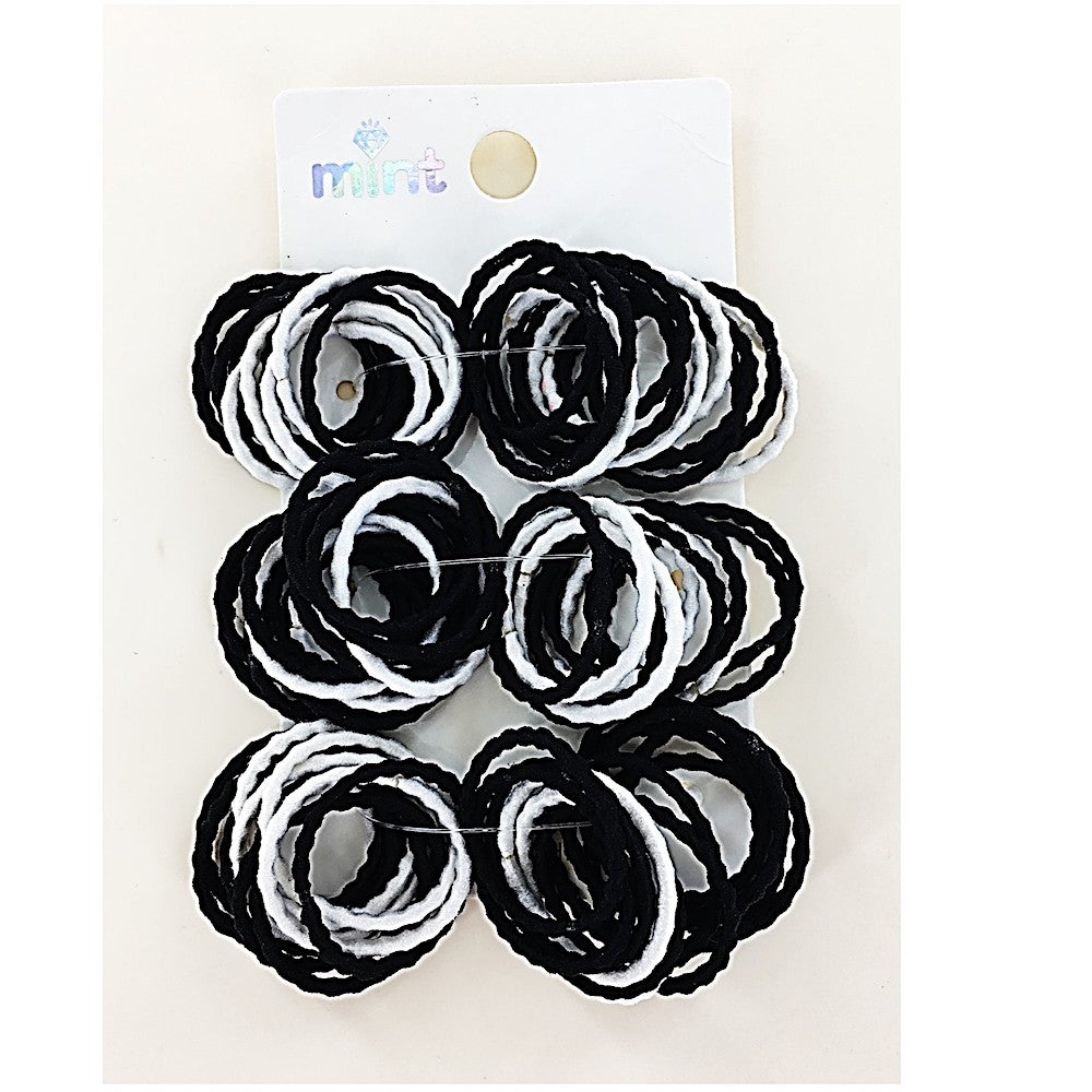 GYH12656 - Black and White Wavy Elastic Hair Tie Value Pack