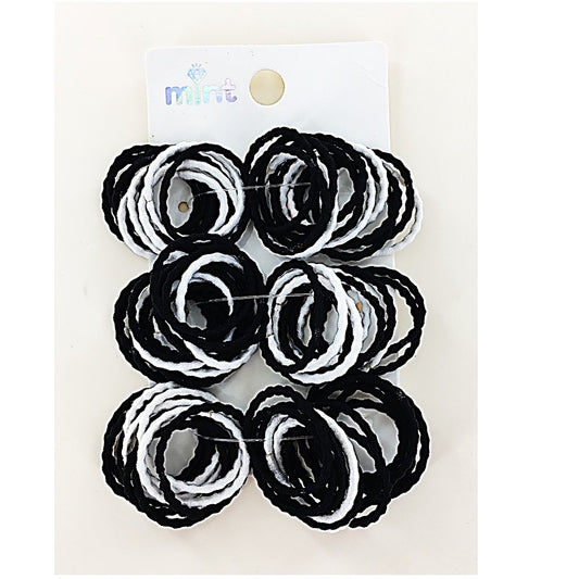 GYH12656 - Black and White Wavy Elastic Hair Tie Value Pack