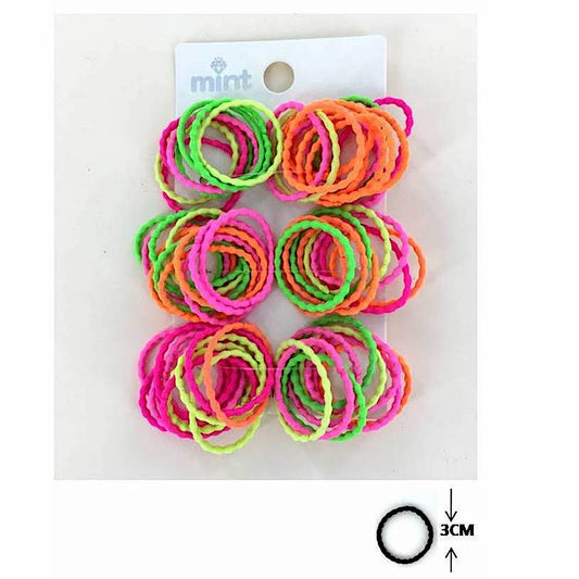GYH12662 - Neon Wavy Elastic Hair Tie Value Pack