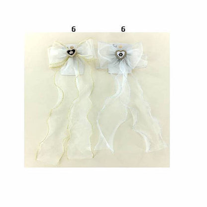 GYH12775 - Sheer White Hair Bow Clip
