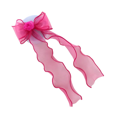 Sheer Flower Hair Bow Clip