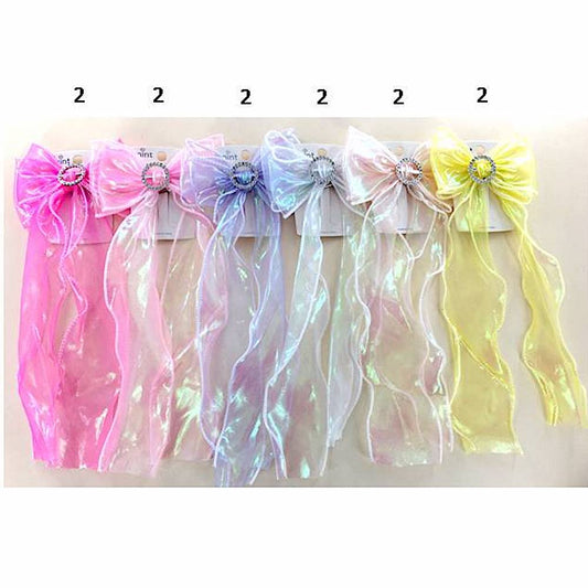 GYH12793 - Sheer Holographic Hair Bow Clip