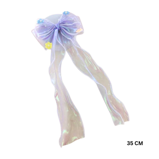 GYH12797 - Iridescent Flower Studded Hair Bow Clip