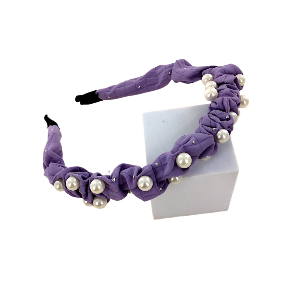 GYH12896 - Pearl Ruffle Headband