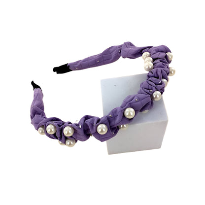 GYH12896 - Pearl Ruffle Headband