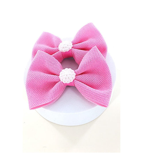Textured Hair Bow Clip Set