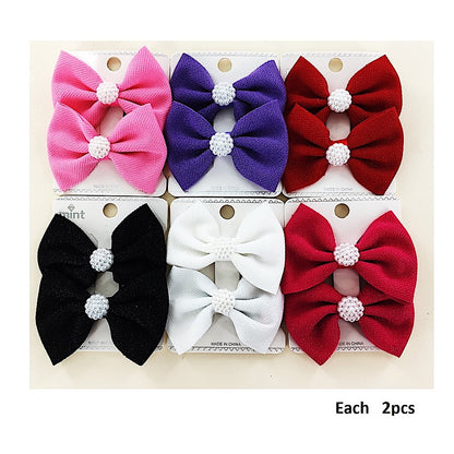Textured Hair Bow Clip Set