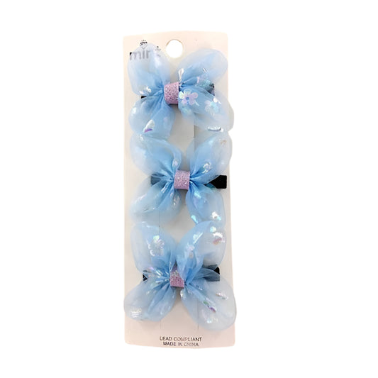 GYH13059 - Holographic Flower Bow Clip Set