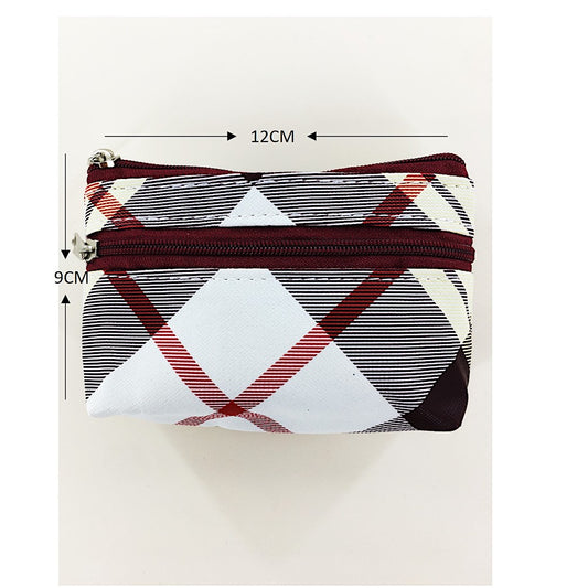 Madras Plaid Pattern Coin Pouch