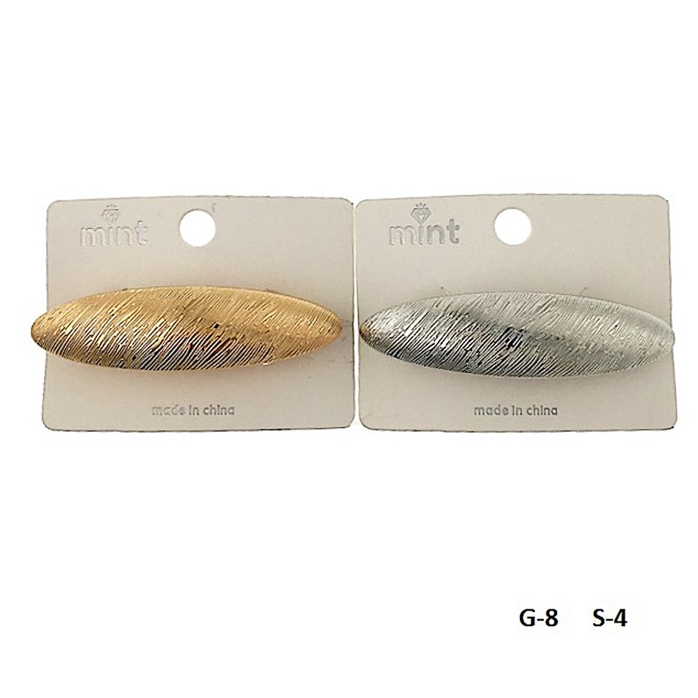 Brushed Metal Barrette Clip