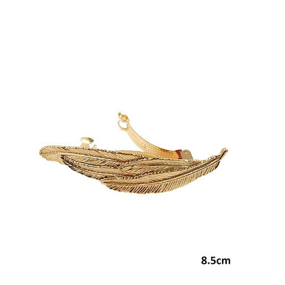 Metal Feather Trio Barrette Hair Clip