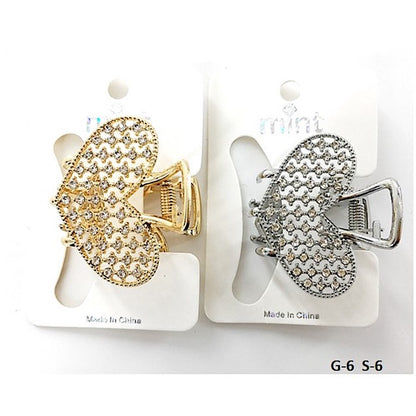 Rhinestone Heart Claw Clip