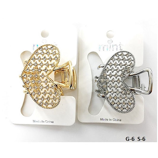 Rhinestone Heart Claw Clip