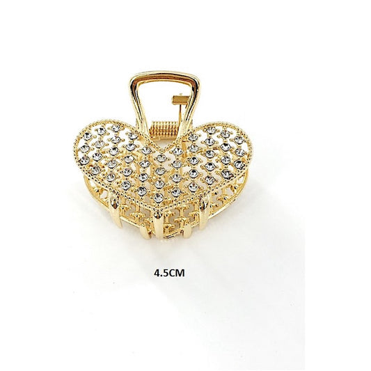 Rhinestone Heart Claw Clip