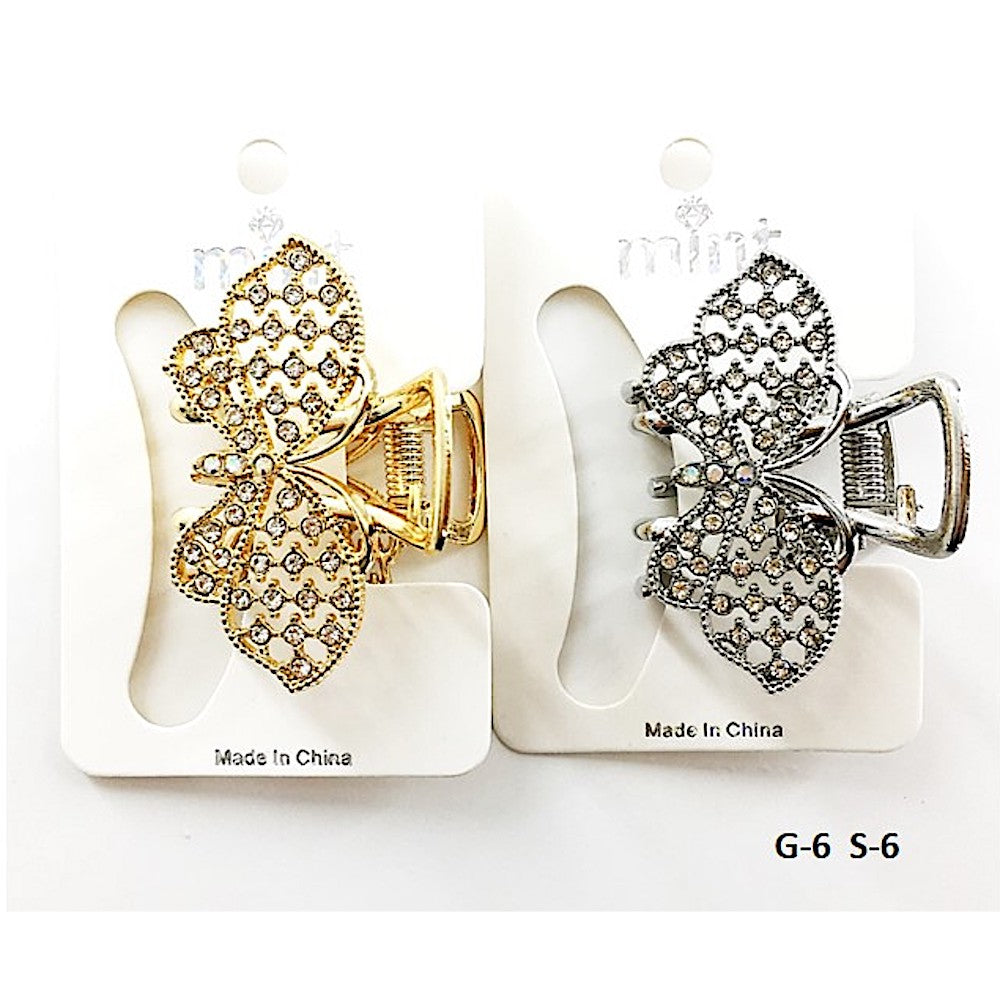 Rhinestone Butterfly Claw Clip