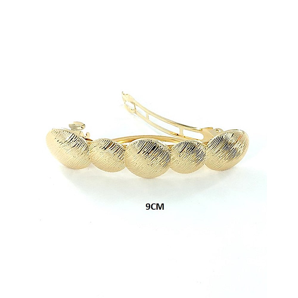 Brushed Metal Circle Barrette Hair Clip