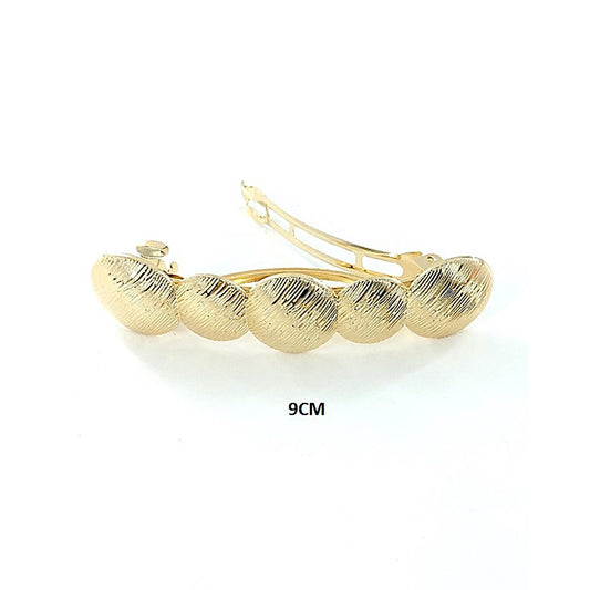 Brushed Metal Circle Barrette Hair Clip