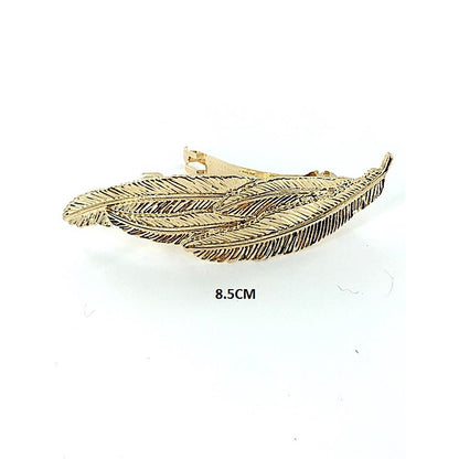 Metal Feather Trio Barrette Hair Clip