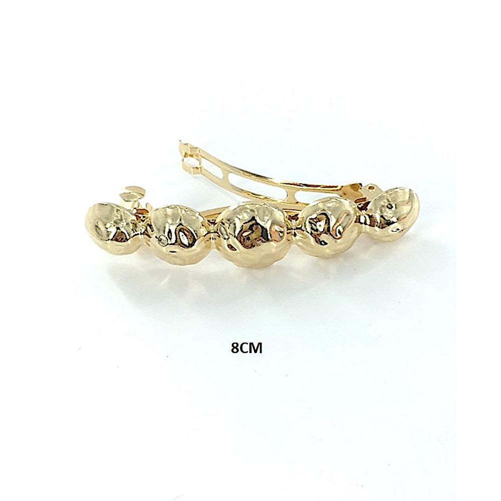 Molten Metal Textured Circle Barrette Hair Clip